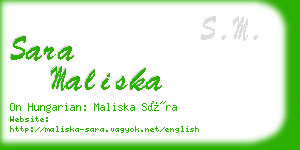 sara maliska business card